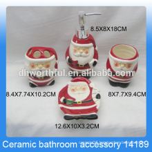 Classical santa claus shaped ceramic bathroom accessories for kids